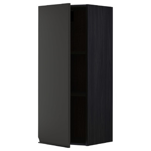 METOD Wall cabinet with shelves, black/Upplöv matt anthracite, 40x100 cm