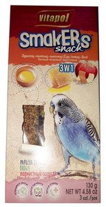 Vitapol 3in1 Smaker Seed Snack for Budgie Egg/Honey/Fruit 3-pack