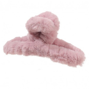ECARLA Hair Clip, fur, pink