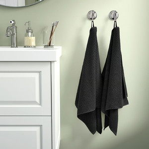 GULVIAL Hand towel, black, 50x100 cm