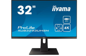Iiyama 32" Monitor IPS 4K USB-C DOCK KVM SLIM XUB3293UHSN-B1