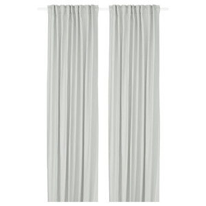 GINSTMOTT Curtains, 1 pair, white/with heading tape, 145x300 cm