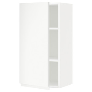 METOD Wall cabinet with shelves, white/Voxtorp matt white, 40x80 cm