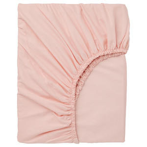DVALA Fitted sheet, light pink, 140x200 cm