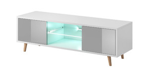 TV Cabinet Sweden LE LED B, matt white/high-gloss grey