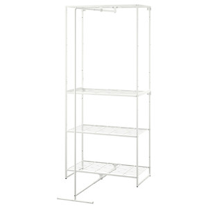 JOSTEIN Shelving unit with drying rack, in/outdoor/wire white, 81x53/117x180 cm