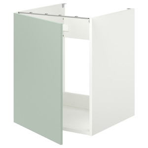 ENHET Bc f sink/door, white/pale grey-green, 60x62x75 cm