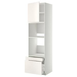 METOD / MAXIMERA Hi cab f ov/combi ov w dr/2 drwrs, white/Veddinge white, 60x60x220 cm