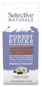 Selective Naturals Forest Sticks Snacks for Guinea Pigs Blackberry & Chamomile 60g