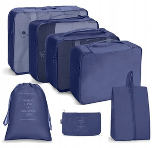 ECARLA Dark Blue Beauty Bag With 7 Elements
