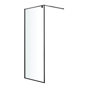 GoodHome Walk-in Shower Enclosure Ezili 90 cm, black/transparent