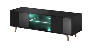 TV Cabinet Sweden LE LED B, matt black/high-gloss black