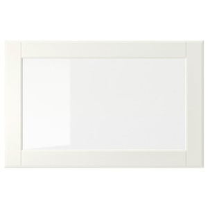 OSTVIK Glass door, white, clear glass, 60x38 cm