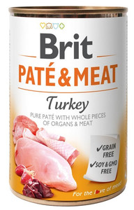 Brit Pate & Meat Turkey Dog Food Can 400g