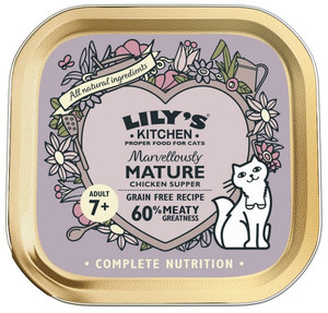 Lily's Kitchen Cat Food Chicken Paté for Mature Cats/Marvellously Mature Chicken Supper 85g