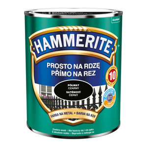 Hammerite Direct To Rust Metal Paint 0.7l, semi-matt black