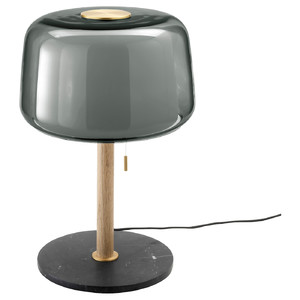 EVEDAL Table lamp, grey marble, grey