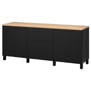 BESTÅ Storage combination with drawers, black-brown/Lappviken/Stubbarp black-brown, 180x42x76 cm