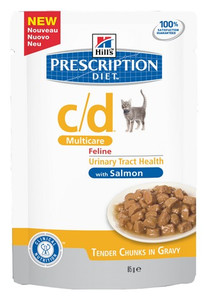 Hill's Prescription Diet c/d Multicare Feline with Salmon Cat Wet Food Pouch 85g
