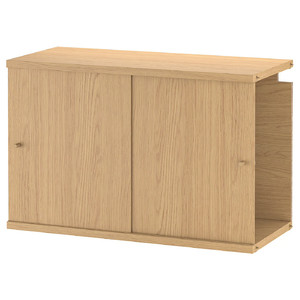 LÅDMAKARE Cabinet with sliding doors, oak effect