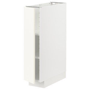 METOD Base cabinet with shelves, white/Vallstena white, 20x60 cm