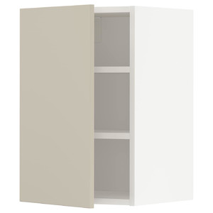 METOD Wall cabinet with shelves, white/Havstorp beige, 40x60 cm