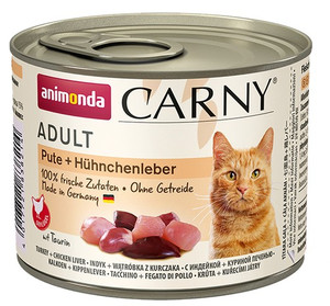 Animonda Carny Adult Cat Food Turkey & Chicken Liver 200g