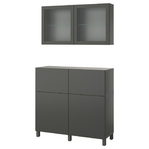BESTÅ Storage combination w doors/drawers, 120x42x213 cm