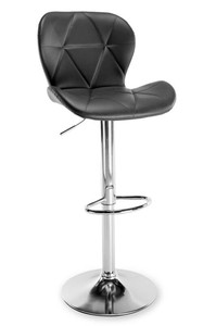 Bar Stool, faux leather, black/chrome