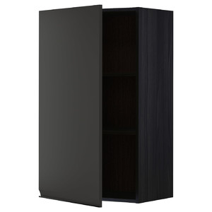 METOD Wall cabinet with shelves, black/Upplöv matt anthracite, 60x100 cm