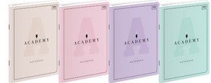 Notebook A5 60 Sheets Squared Academy Pastel 10-pack, assorted colours