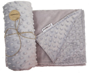 MIMIKO Pets Blanket for Dogs Minky-Dot 100x75cm, grey