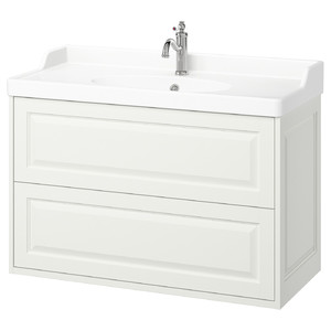 TÄNNFORSEN / RUTSJÖN Wash-stnd w drawers/wash-basin/tap, white, 102x49x74 cm