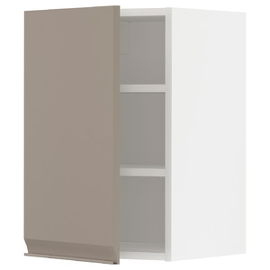 METOD Wall cabinet with shelves, white/Upplöv matt dark beige, 40x60 cm