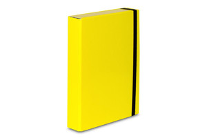 Box Folder for Documents with Elastic Band A4, 1pc, yellow