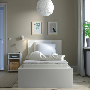 VESTERÖY Mattress and mattress pad, firm light blue/Nisseholm white, Standard Single
