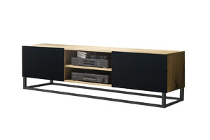 TV Cabinet Loftia Mini, metal base, artisan/matt black