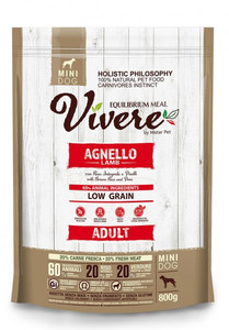 Vivere Dog Dry Food Low Grain Gluten-Free Lamb Mini Adult 800g