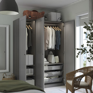 PAX / GULLABERG Wardrobe combination, dark grey/dark grey, 150x60x201 cm