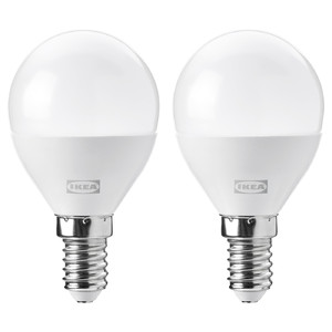 SOLHETTA LED bulb E14 806 lumen, dimmable/globe opal white, 45 mm