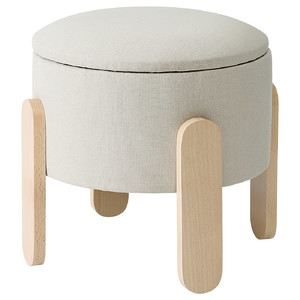 FÖRLUNDA Pouffe, with storage/Vissle beige