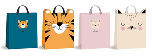 Gift Bag BB Animals 450x330mm 12-pack, assorted patterns