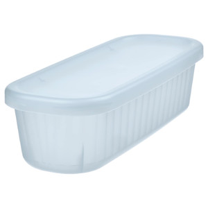 RYKTA Storage box with lid, transparent, 9x24x7 cm/0.5 l