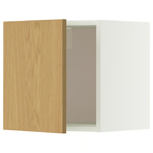 METOD Wall cabinet, white/Sinarp oak veneer, 40x40 cm