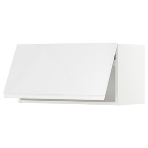 METOD Wall cabinet horizontal, white/Voxtorp high-gloss/white, 80x40 cm