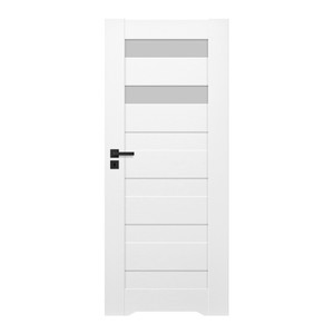 Non-rebated Internal Door with Undercut Trame 70, right, white