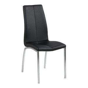 Chair Asama, black, chrome legs