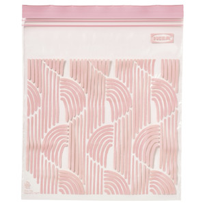 ISTAD Resealable bag, patterned/pale pink, 2.5 l