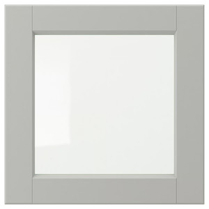 LERHYTTAN Glass door, light grey, 40x40 cm