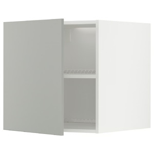 METOD Top cabinet for fridge/freezer, white/Havstorp light grey, 60x60 cm
